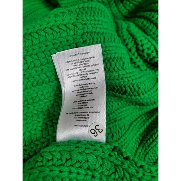 COPY - MICHAEL KORS Gold Stud Detail Dark Green Sweater Knit Top Size Large - Picture 11 of 11